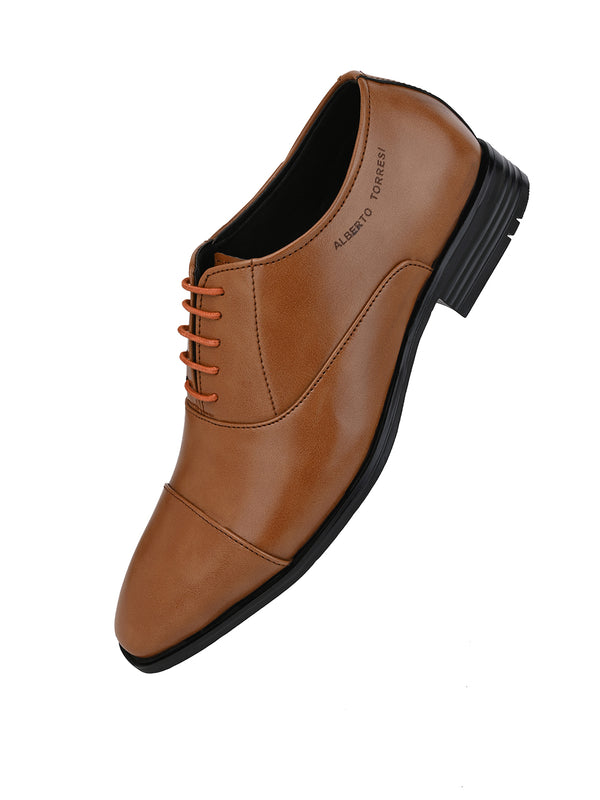 Alberto Torresi Alberto Torresi Synthetic Tan Laceup Formal Shoes