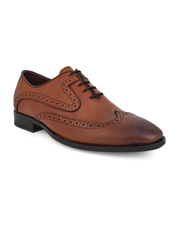 Alberto Torresi Alberto Torresi Tan Laser Cut Laceup Formal Shoes