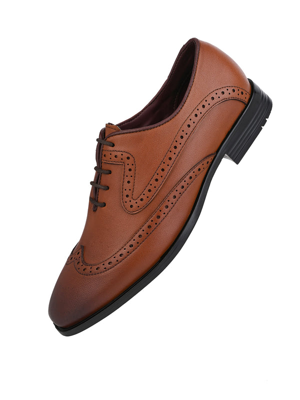 Alberto Torresi Alberto Torresi Tan Laser Cut Laceup Formal Shoes