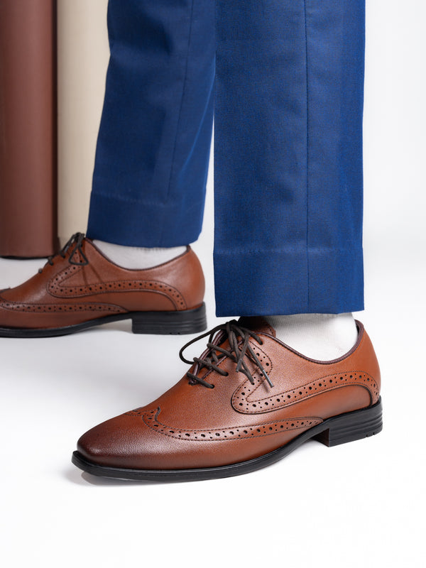 alberto torresi Alberto Torresi Tan Laser Cut Laceup Formal Shoes