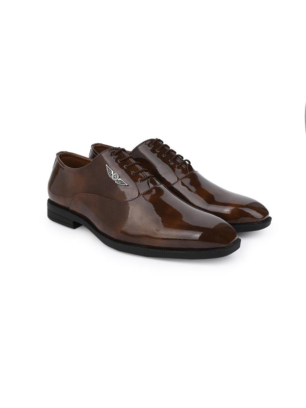 Alberto Torresi Alberto Torresi Tan Patent Lace Up Formal Shoes