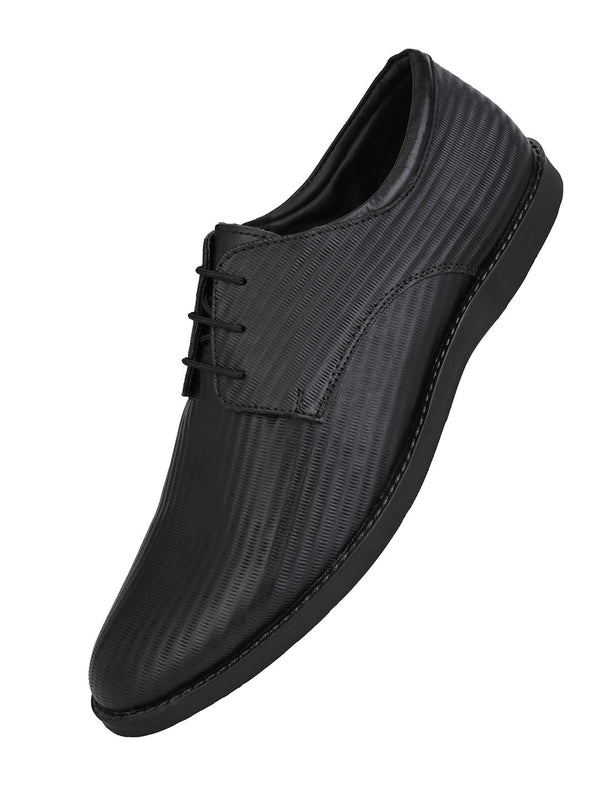 Alberto Torresi Alberto Torresi Textured Black Leather Office/ Dress Formal Derby Shoes