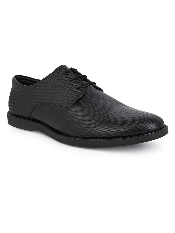 Alberto Torresi Alberto Torresi Textured Black Leather Office/ Dress Formal Derby Shoes