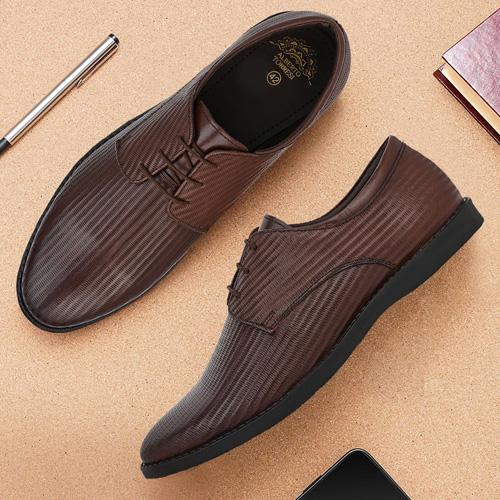 Alberto Torresi Alberto Torresi Textured Brown Leather Office/ Dress Formal Derby Shoes