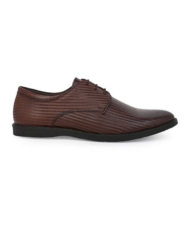 Alberto Torresi Alberto Torresi Textured Brown Leather Office/ Dress Formal Derby Shoes