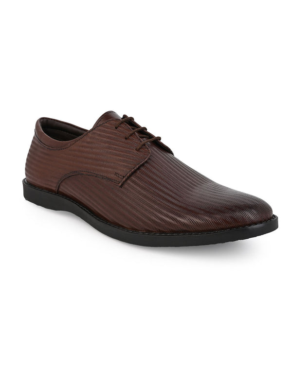 Alberto Torresi Alberto Torresi Textured Brown Leather Office/ Dress Formal Derby Shoes