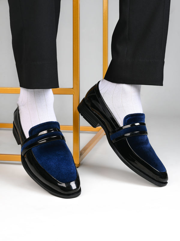 alberto torresi Alberto Torresi Wedding Black Patent Blue Suede Shoes