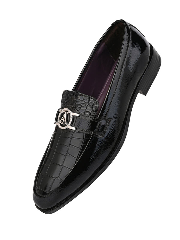 Alberto Torresi Alberto Torresi Wedding Black Patent Shoe With Metal Accent