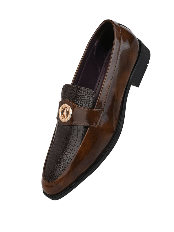 Alberto Torresi Alberto Torresi Wedding BrownPatent Shoe With Metal Accent