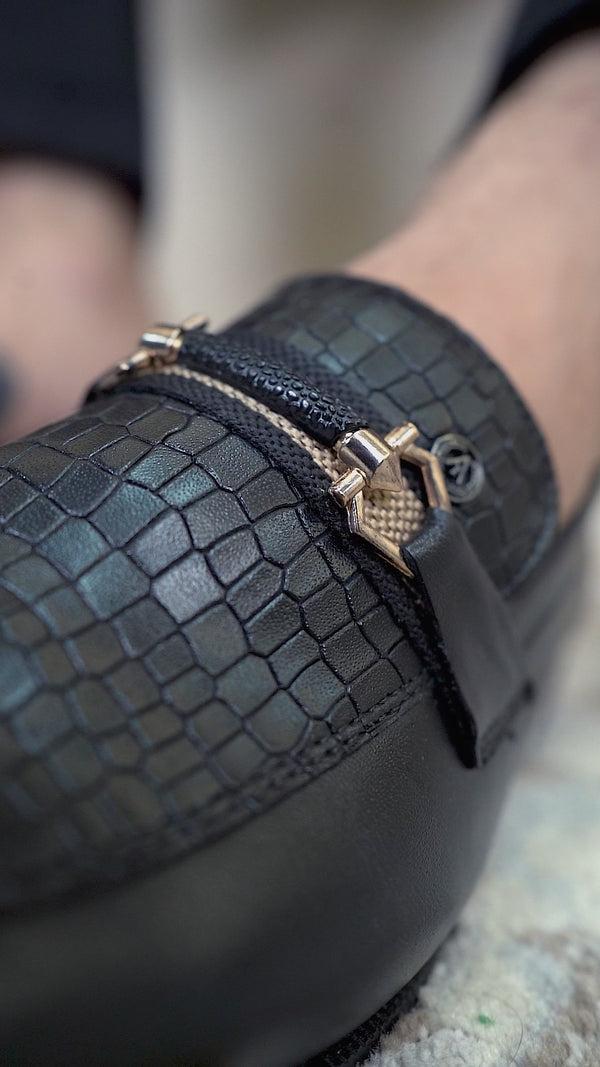 Alberto Torresi Albertoi Torresi Men's Calabria Black Buckle Slip-Ons