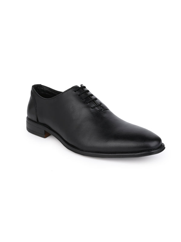 Alberto Torresi Black Leather Lace Up Shoes For Men