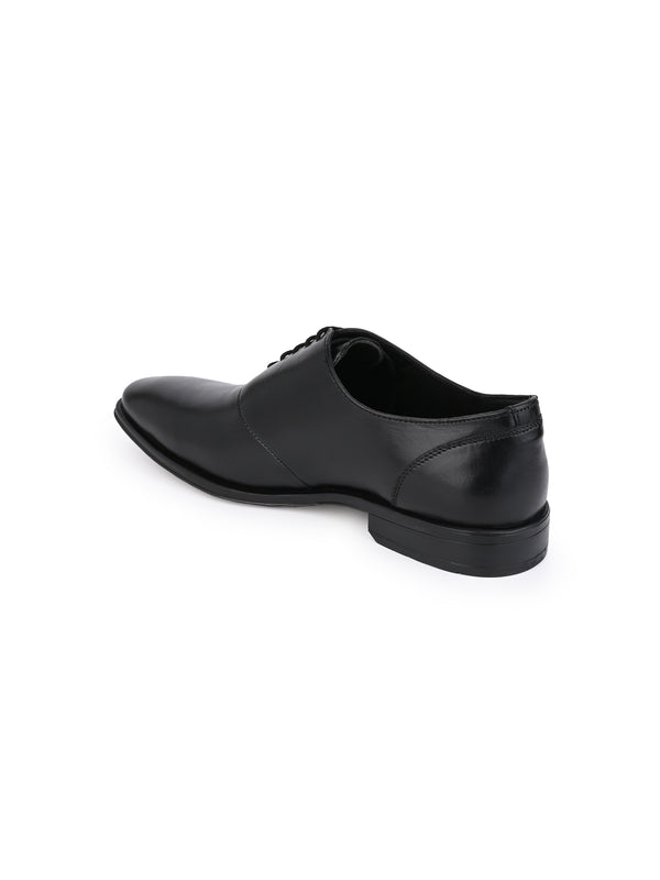 Alberto Torresi Black Leather Lace Up Shoes For Men