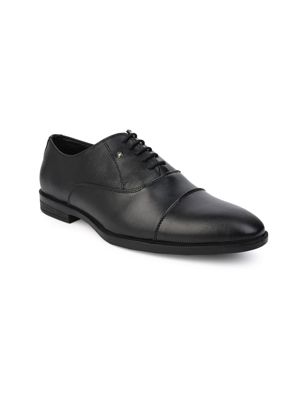 alberto torresi Formal/Suit Wear Black Synthetic Lace Up With Minimalistic Laser Branding On Edge For