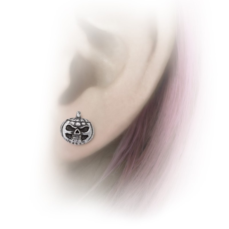Alchemy England Pumpkin Skull Studs (E450)