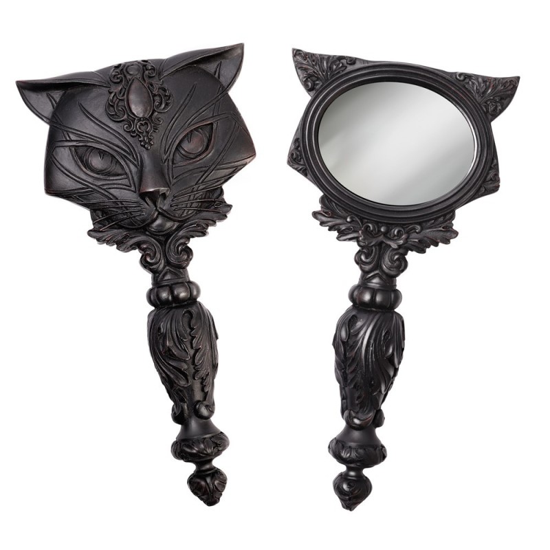 Alchemy England Sacred Cat Hand Mirror (Black) (V64B)