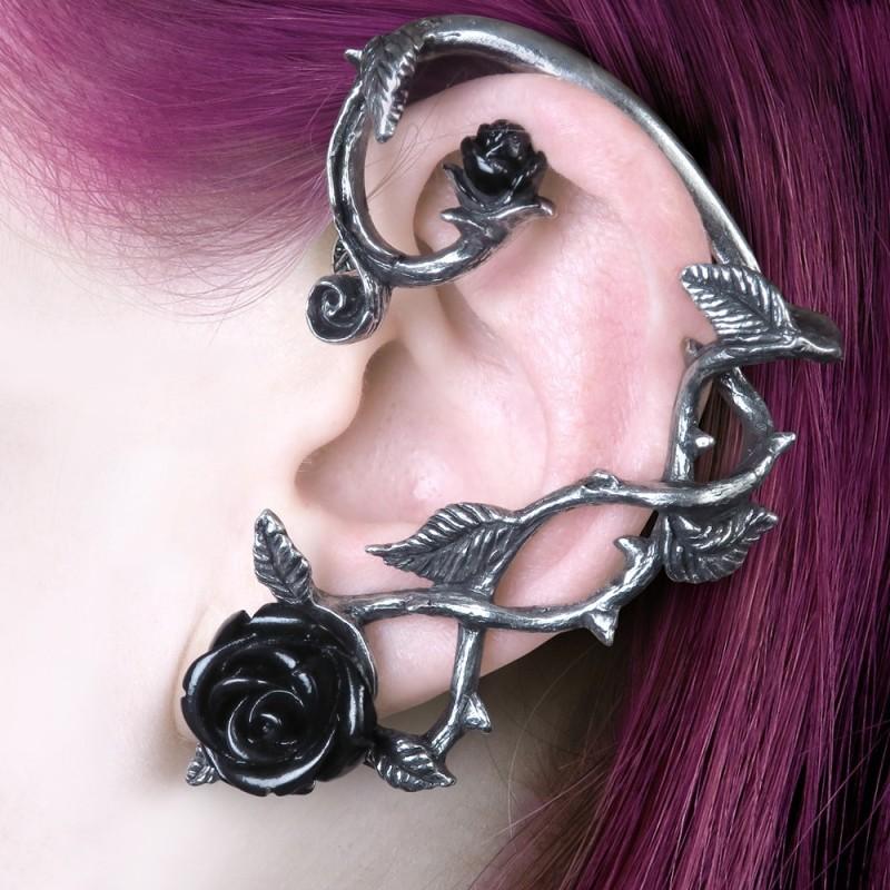 Alchemy England Wild Black Rose Ear Wrap (E410)