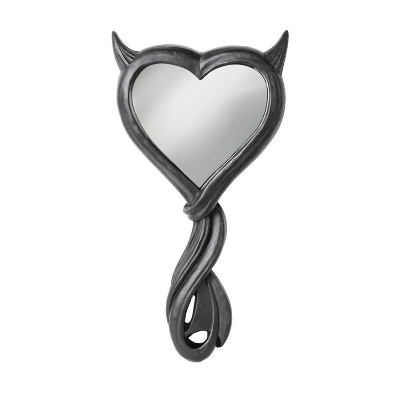 Alchemy England Devil's Heart Hand Mirror (Black) (V80B)