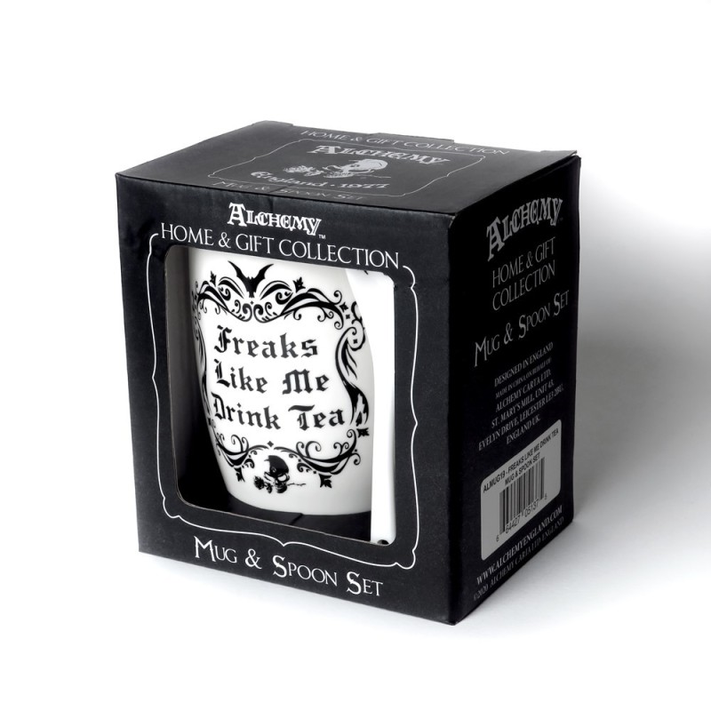 Alchemy England Freaks Like Me Drink Tea: Mug And Spoon Set (ALMUG19)