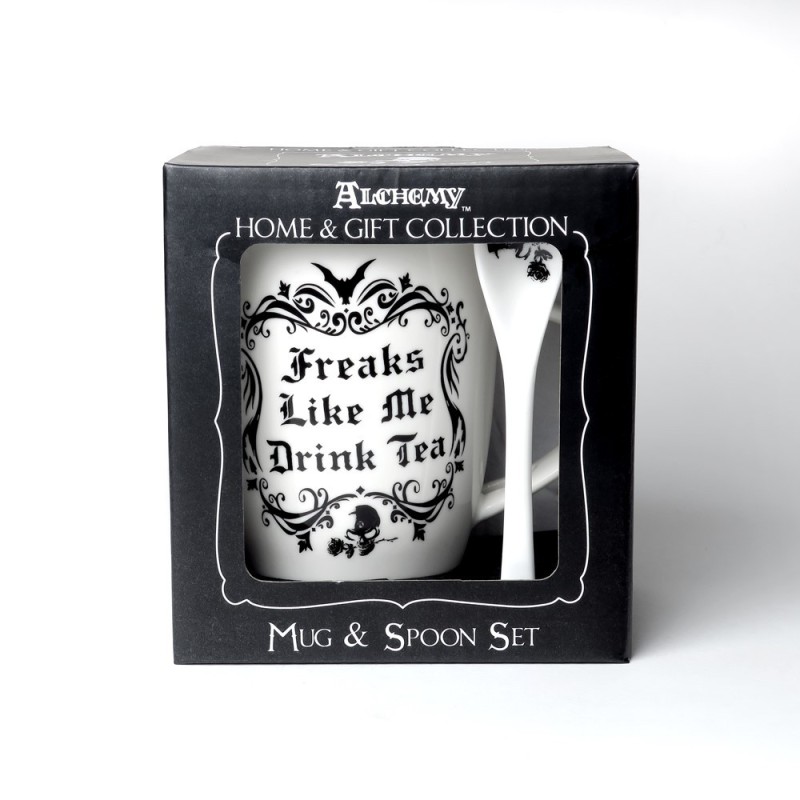 Alchemy England Freaks Like Me Drink Tea: Mug And Spoon Set (ALMUG19)