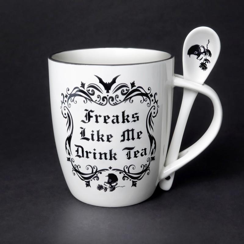 alchemy england Freaks Like Me Drink Tea: Mug and Spoon Set (ALMUG19)
