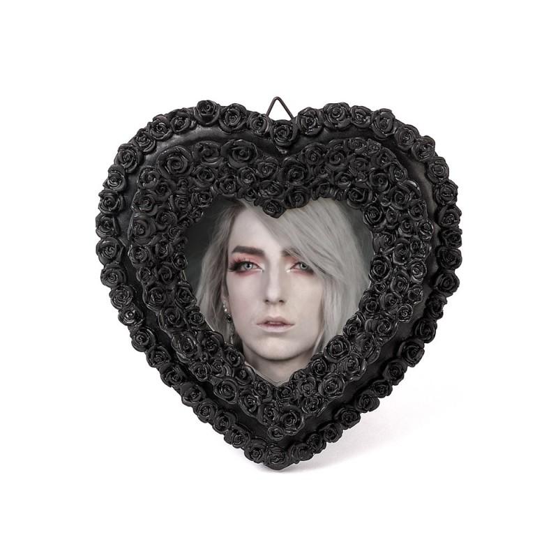 Alchemy England Small Black Rose Heart Photo Frame (SA21)