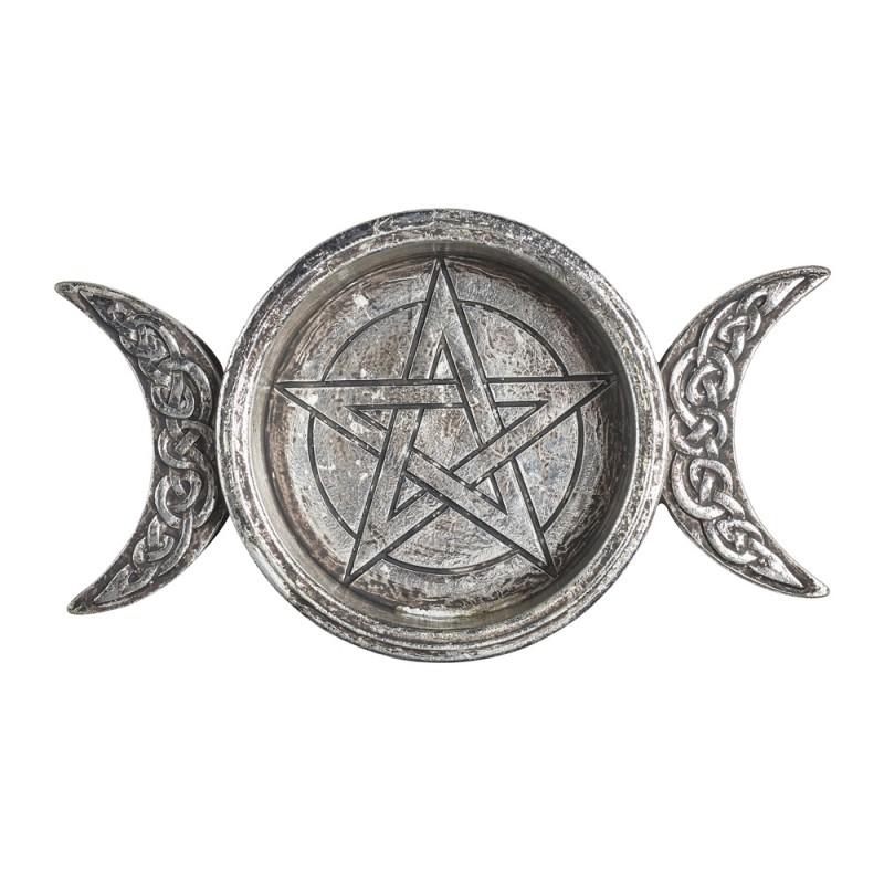 Alchemy England Triple Moon Trinket Dish / Candle Holder (V85)