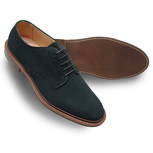 Alden 29331F Unlined Suede Plain Toe Blucher (Navy Suede)