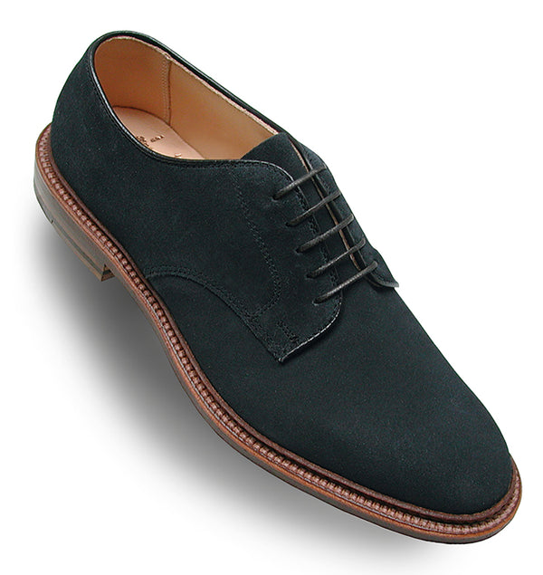 alden 29331F Unlined Suede Plain Toe Blucher (Navy Suede)
