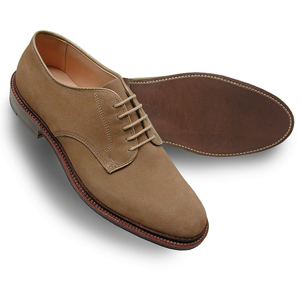 Alden 29332F Unlined Suede Plain Toe Blucher (Tan Suede)