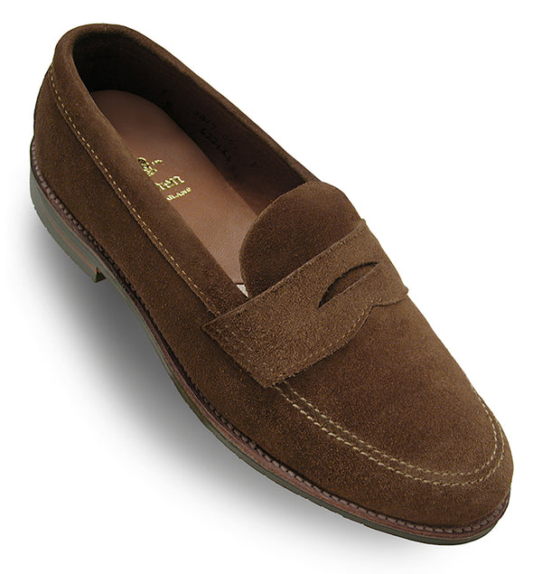 alden 6221L Unlined Penny Loafer (Snuff Suede with Rubber Sole)
