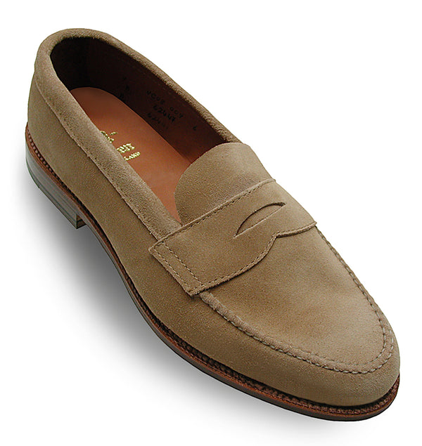 alden 6244F Unlined Leisure Handsewn Penny Loafer LHS (Tan Suede)