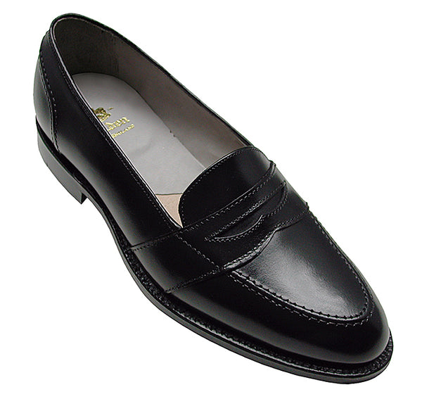 alden 681 Full Strap Slip-On Penny Loafer (Black Calf)