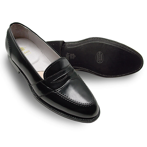 Alden 6845 Full Strap Slip-On Penny Loafer (Black Shell Cordovan)