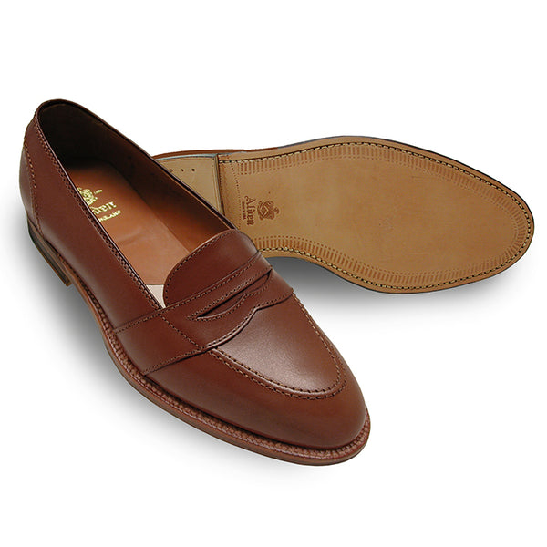Alden 685 Full Strap Slip-On Penny Loafer (Burnished Tan Calf)