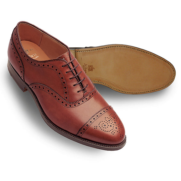 Alden 911 Medallion Perf Tip Bal Oxford (Burnished Tan Calf)