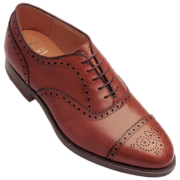 alden 911 Medallion Perf Tip Bal Oxford (Burnished Tan Calf)
