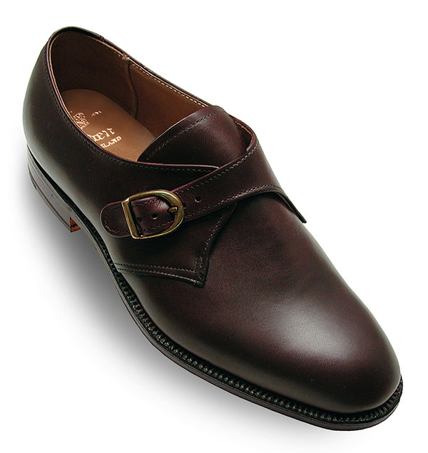 Alden 1701 Plain Toe Monk Strap (Burgundy Calfskin)