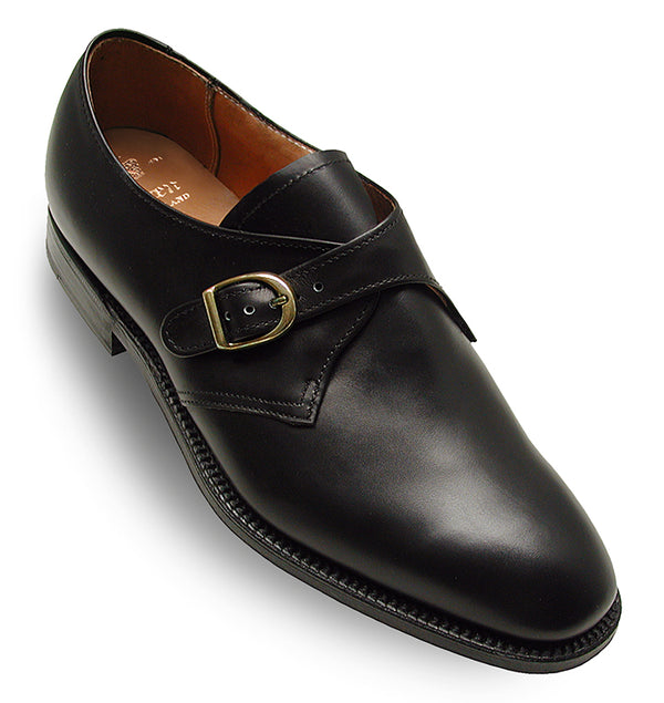 alden 1703 Plain Toe Monk Strap (Black Calfskin)