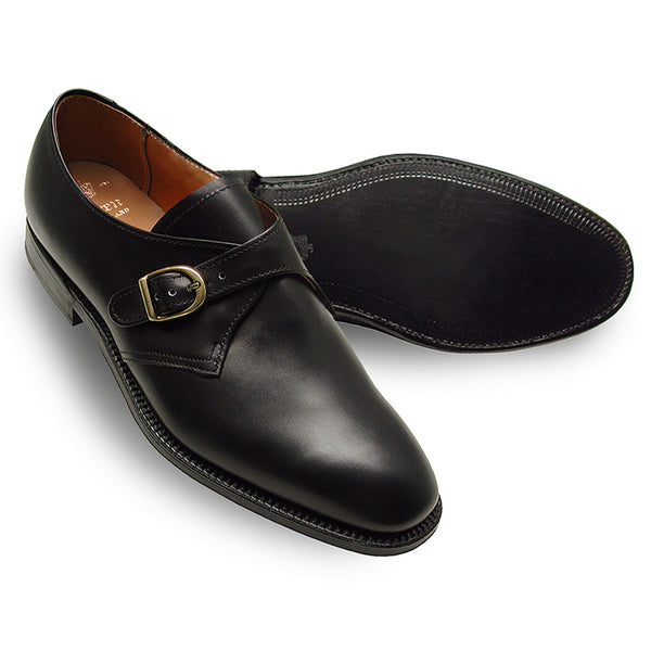Alden 1703 Plain Toe Monk Strap (Black Calfskin)