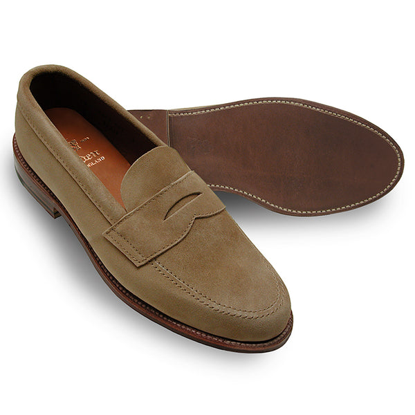 Alden 5733F Unlined Penny Loafer (Tan Suede)