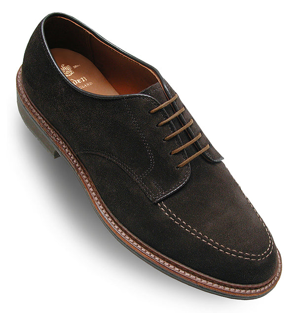alden 704L Mocc Toe Blucher (Dark Brown Suede)