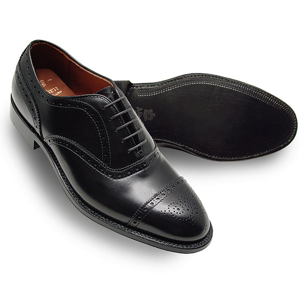 Alden 909 Medallion Perf Tip Bal Oxford (Black Calf)