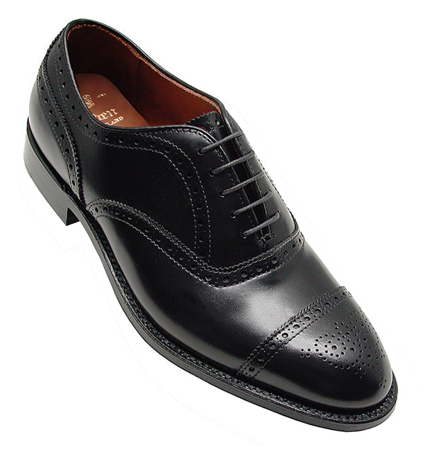 alden 909 Medallion Perf Tip Bal Oxford (Black Calf)