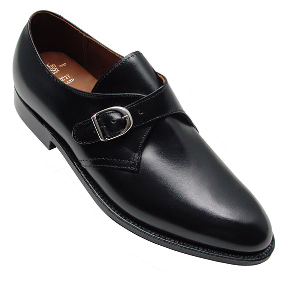 alden 955 Plain Toe Monk Strap (Black Calfskin)