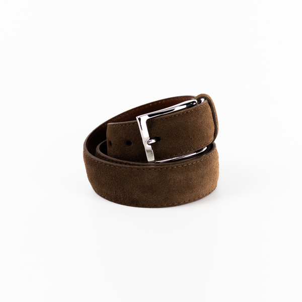 alden Alden Belt with Nickel Buckle (Humus Suede)