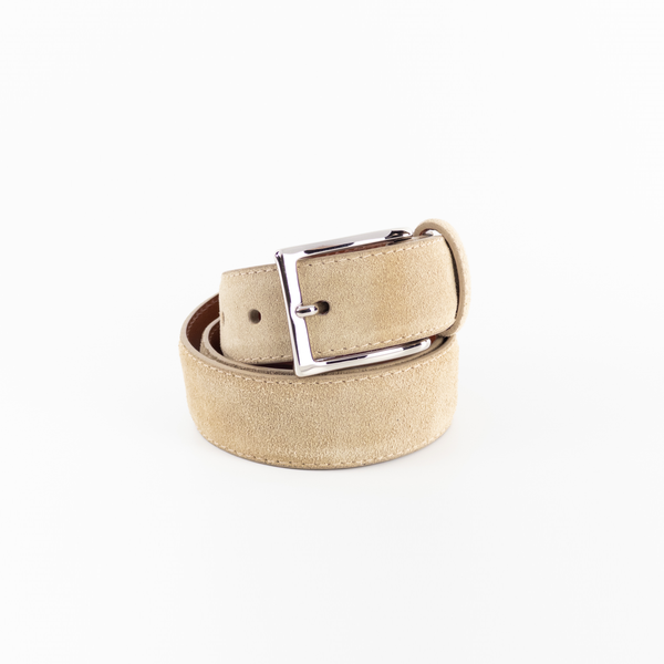 alden Alden Belt with Nickel Buckle (Tan Suede)