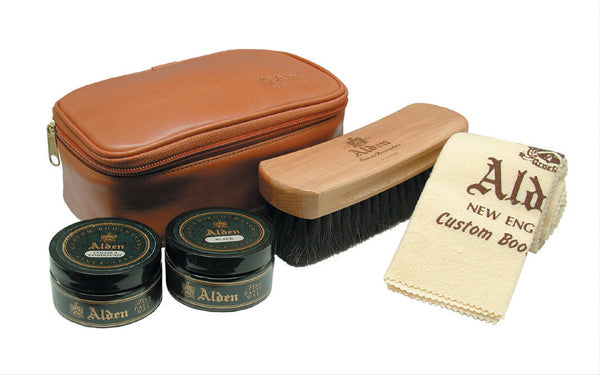 alden Alden Leather Travel Kit (Tan or Black Calf)