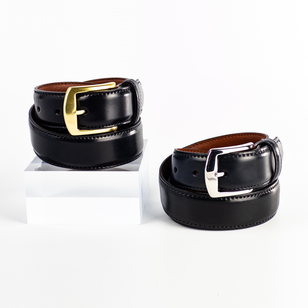 alden Alden Belt with Brass or Nickel Buckle (Black Shell Cordovan)
