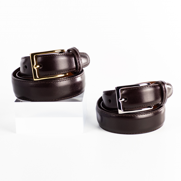 alden Alden Belt with Brass or Nickel Buckle (Dark Brown Calf)