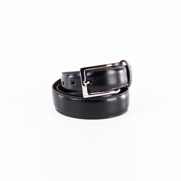 alden Alden Belt with Nickel Buckle (Black Alpine Grain)
